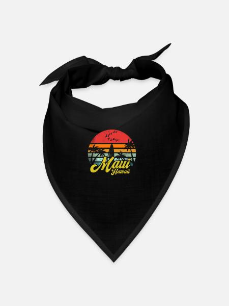Maui Hawaii Retro Vintage Hawaiian Beach Lustig - Bandana Dreieckstuch - Schwarz