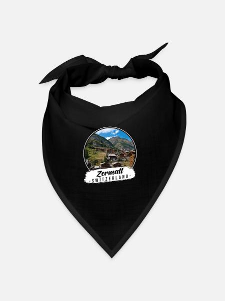 Zermatt Schweiz Souvenir - Bandana Dreieckstuch - Schwarz