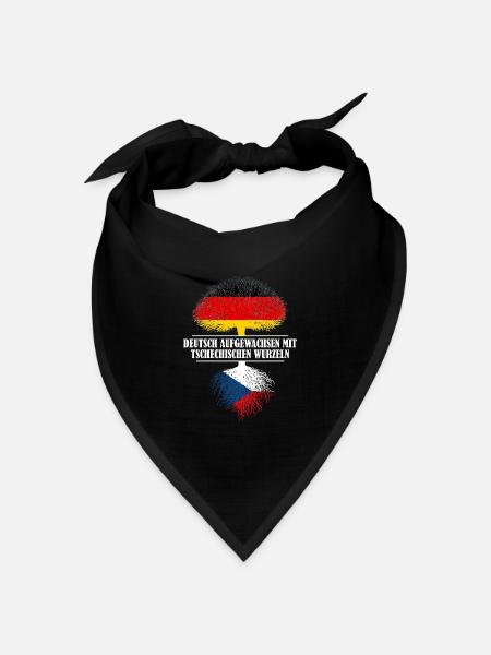 Deutsch mit tschechischen Wurzeln - Bandana Dreieckstuch - Schwarz