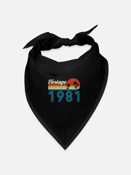 Vintage 1981 Vintage Geburtstag Retro Vintage - Bandana Dreieckstuch - Schwarz