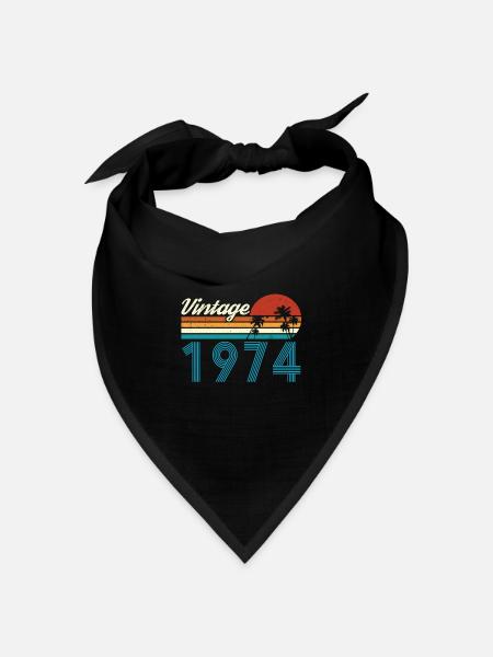 Vintage 1974 Vintage Geburtstag Retro Vintage - Bandana Dreieckstuch - Schwarz