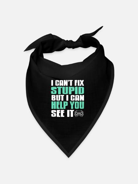 I Can't Fix Stupid But I Can Help You See It Funny - Bandana Dreieckstuch - Schwarz