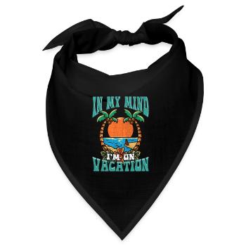 In Meinem Kopf Bin Ich Im Urlaub - Bandana Dreieckstuch - Schwarz - Vorne