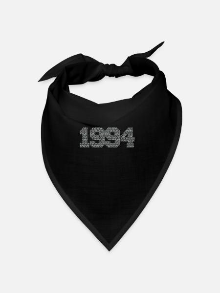 Geburtsjahr 1994 mit Synonymen für Super und Toll - Bandana Dreieckstuch - Schwarz