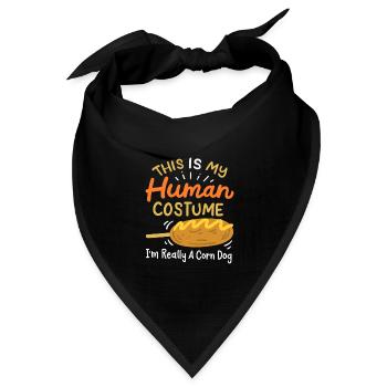 Menschliches Kostüm Corn Dog - Bandana Dreieckstuch - Schwarz - Vorne