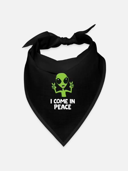 Alien I Come In Peace Space Rave EDM Musik Alien - Bandana Dreieckstuch - Schwarz