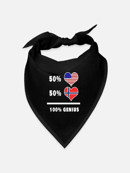 USA und Norwegen genial Flaggen Design - Bandana Dreieckstuch - Schwarz