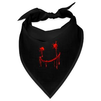 Red Paint Smiling Face Blood Dripping Costume - Bandana Dreieckstuch - Schwarz - Vorne