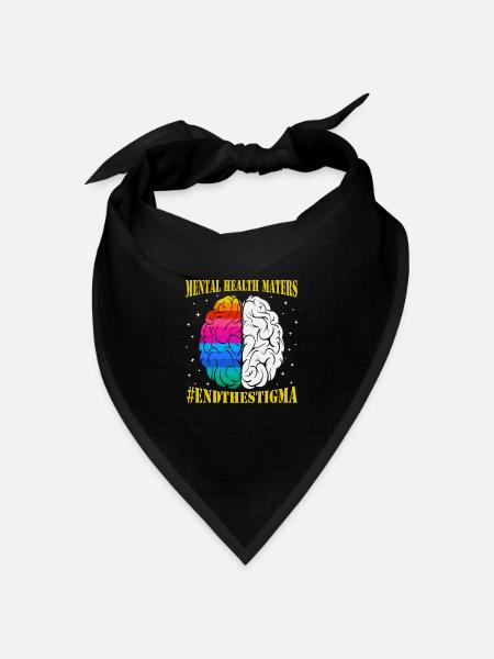 Psychische Gesundheit beendet das Stigma Gesundheit - Bandana Dreieckstuch - Schwarz