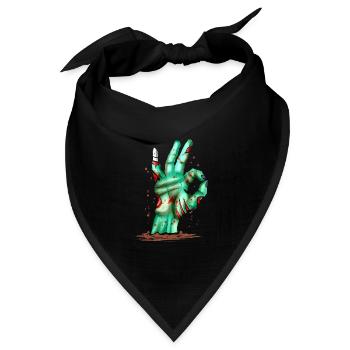 Zombie Hand Out Of Grave Showing Excellent Sign - Bandana Dreieckstuch - Schwarz - Vorne