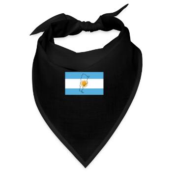 Argentinien Flagge - Bandana Dreieckstuch - Schwarz - Vorne