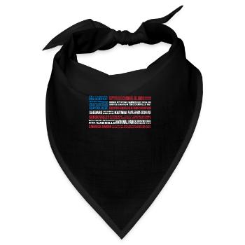 US-Nationalparks, Nationalpark, Denali, Redwood - Bandana Dreieckstuch - Schwarz - Vorne