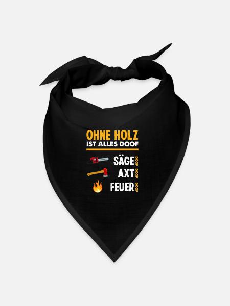 Kettensäge Waldarbeiter Holzfäller Säge Feuer - Bandana Dreieckstuch - Schwarz