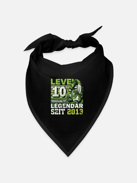 Level 10 freigeschaltet legendär seit 2013 - Bandana Dreieckstuch - Schwarz