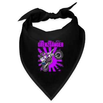Motocross / Enduro / Freestyle mx / Dirtbike retro - Bandana Dreieckstuch - Schwarz - Vorne