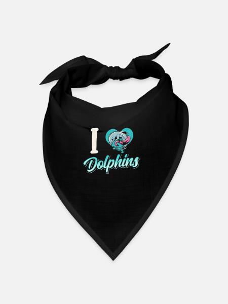 Ich Liebe Delfine Delphin Delphine Delfin - Bandana Dreieckstuch - Schwarz
