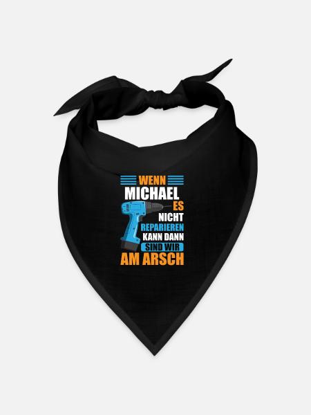 Michael Vorname Name Geburtstag Reparieren - Bandana Dreieckstuch - Schwarz
