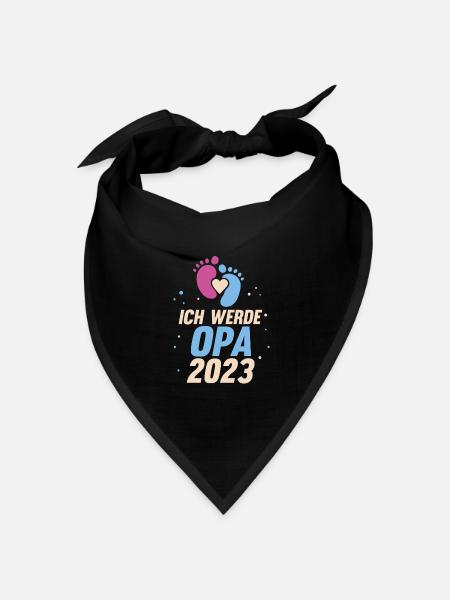 Großvater 2023 Schwanger Werdender Opa - Bandana Dreieckstuch - Schwarz
