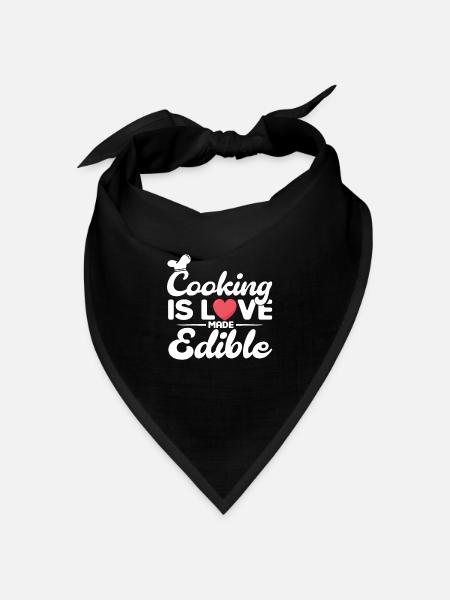 Küchenchef Spruch Geschenk Lustig Koch - Bandana Dreieckstuch - Schwarz
