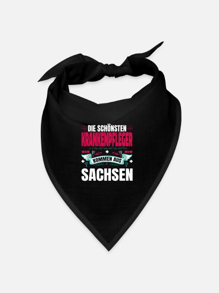 Die Schönsten Krankenpfleger Kommen Aus Sachsen - Bandana Dreieckstuch - Schwarz