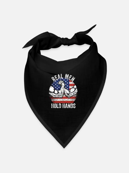 USA Flagge Lustiges Armdrücken Patriotisch Echte - Bandana Dreieckstuch - Schwarz
