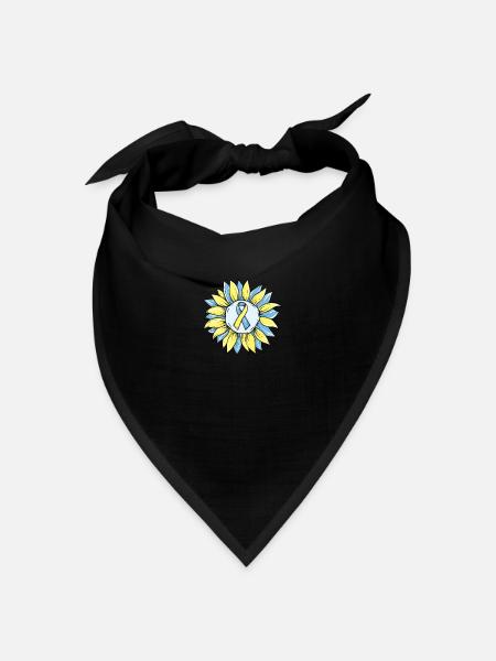 Down Syndrome Awareness I Blue Yellow Ribbon T21 - Bandana Dreieckstuch - Schwarz
