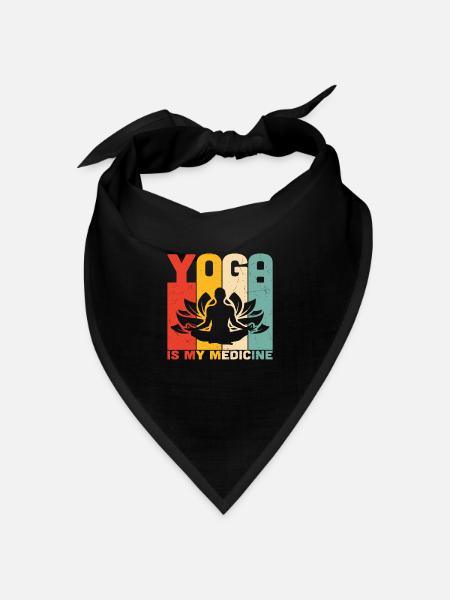 Yoga ist meine Medizin Yoga - Bandana Dreieckstuch - Schwarz