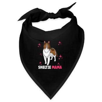 Sheltie Mama - Bandana Dreieckstuch - Schwarz - Vorne