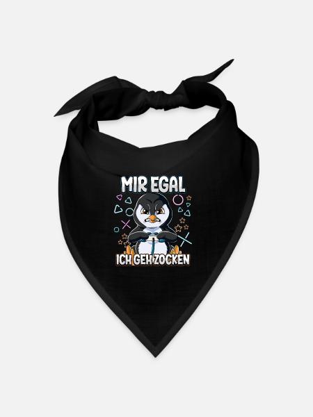Mir Egal Ich Geh Zocken Gaming - Bandana Dreieckstuch - Schwarz
