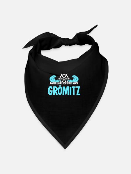 Grömitz Urlaub - Bandana Dreieckstuch - Schwarz
