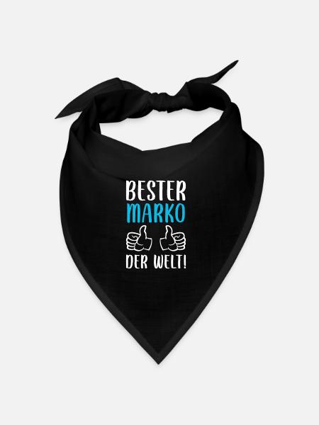 Marko Vorname Name Geburtstag - Bandana Dreieckstuch - Schwarz