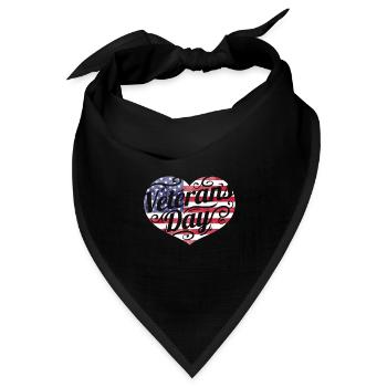 American Flag Heart for Veterans Day - Bandana Dreieckstuch - Schwarz - Vorne
