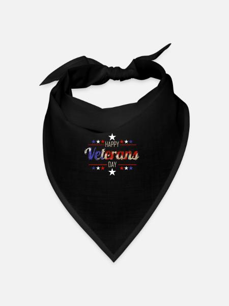 Happy Veterans Day - Bandana Dreieckstuch - Schwarz