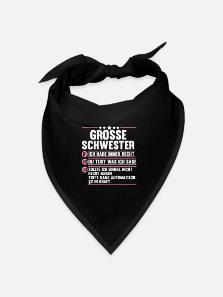 Geschwister Familie Schwestern Schwester - Bandana Dreieckstuch - Schwarz