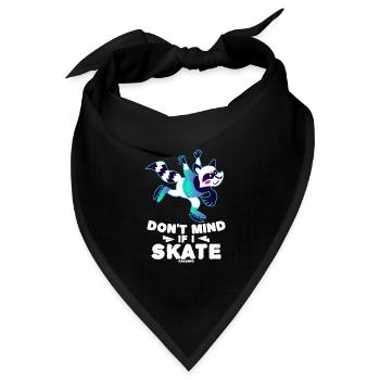 Waschbär Eisschnellauf Wintersport - Bandana Dreieckstuch - Schwarz - Vorne