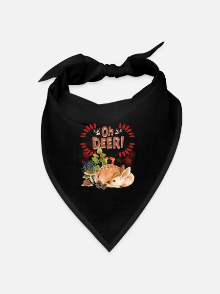 Reh Reh-Bambi Rehkitz im Wald lustiger Spruch, Pun - Bandana Dreieckstuch - Schwarz