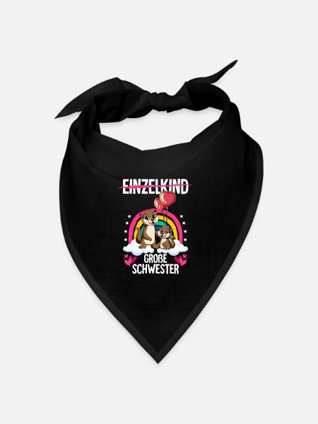 Ich werde Große Schwester Otter - Bandana Dreieckstuch - Schwarz
