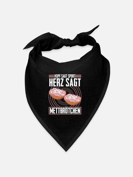 Hackfleisch Mett Mettbrötchen - Bandana Dreieckstuch - Schwarz