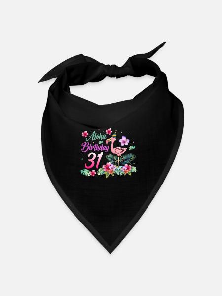 Aloha Geburtstag 31 Flamingo Vogel 31. Geburtstag - Bandana Dreieckstuch - Schwarz