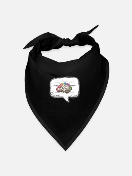 Diagramm Gehirn Neurologie Wissenschaft - Bandana Dreieckstuch - Schwarz