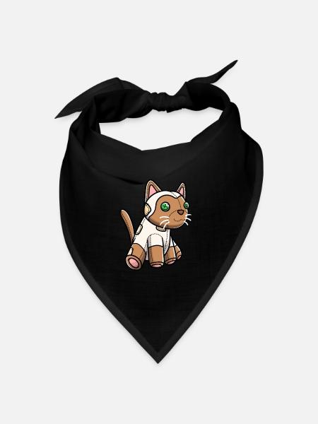 Siamkatze Katze Kuscheltier - Bandana Dreieckstuch - Schwarz