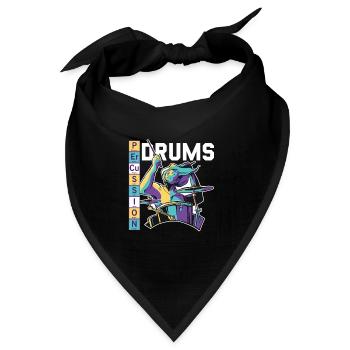 Percussion Musician Scientific Music Schlagzeuger - Bandana Dreieckstuch - Schwarz - Vorne