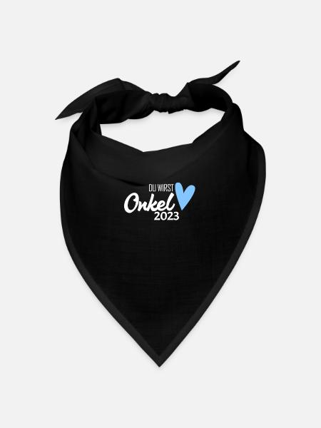 Onkel 2023 - Schwangerschaft verkünden Geschenk - Bandana Dreieckstuch - Schwarz