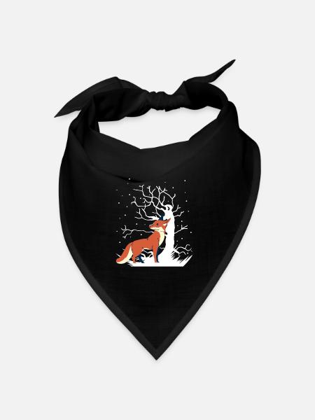 Fuchs Xmas Waldtiere Schnee Weihnachtsgeschenk - Bandana Dreieckstuch - Schwarz