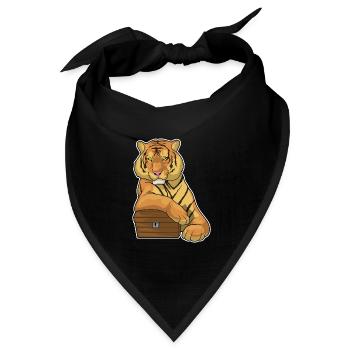 Tiger Schatzkiste - Bandana Dreieckstuch - Schwarz - Vorne