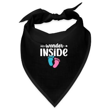 Wunder Im Inneren Baby Inside Süß Schwanger - Bandana Dreieckstuch - Schwarz - Vorne