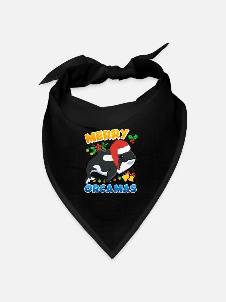 Merry Orcamas Orca Wal - Bandana Dreieckstuch - Schwarz