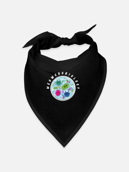 Meowcrobiology, Mikrobiologie Katzen - Bandana Dreieckstuch - Schwarz