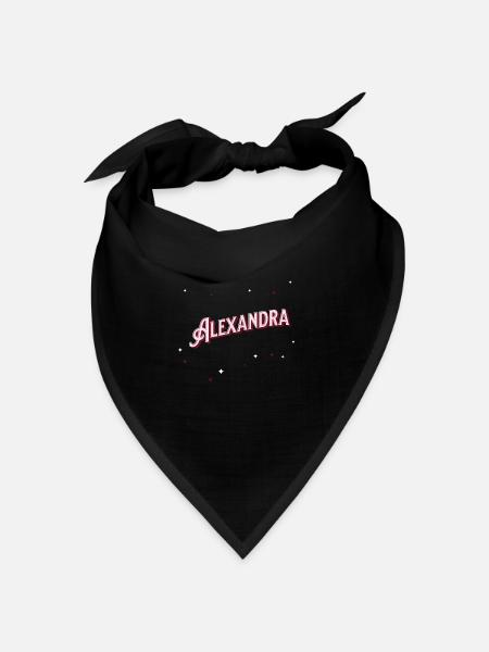 Alexandra Namen personalisiert - Bandana Dreieckstuch - Schwarz