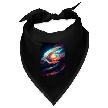 Space Galaxy Nebula Astronomiemuster - Bandana Dreieckstuch - Schwarz - Vorne